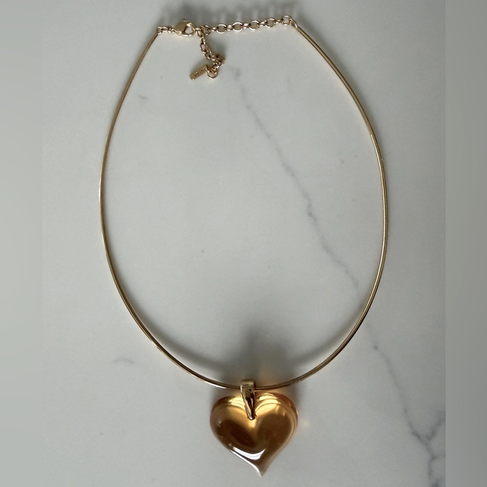 Lalique Gold Heart Collar Necklace